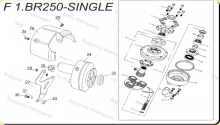 F1 - Rückganggetriebe, PGO Bugrider 250 Single